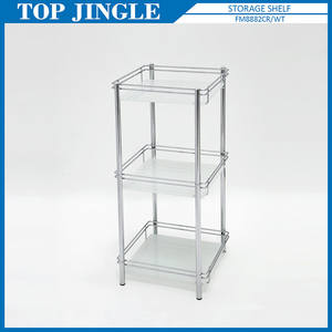 Estante de esquina de alambre metálico de pie de 3 niveles en forma de abanico - Product Image 5