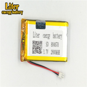 Plug 2.5-2 P 3.7 V 804070 2800 mah Ultra thin battery Lipo, thin film Lithium Rechargeable Battery Li-ion battery - Product Image 1