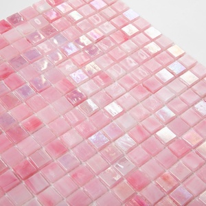 Soulscrafts rosa de vidrio cuadrado mosaico para piscina