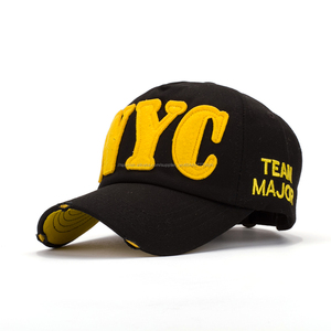Felt logo custom embroidery cotton wash cap 6 panel Trucker baseball sports caps and hats for <span class=keywords><strong>l</strong></span> - Product Image 2
