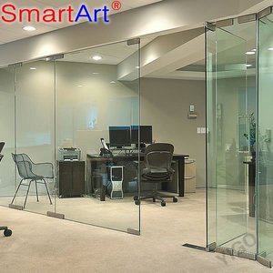2022 Smartart 12/10Mm Độ Dày Đơn Hoặc Đôi Kính Tempered Glass Rõ Ràng Phân Vùng Tường Cho Văn Phòng - Product Image 2