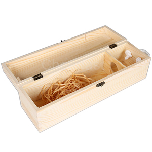 Caja de almacenamiento de madera para botellas de <span class=keywords><strong>vino</strong></span>, caja de regalo con bisagras y cierre de madera de pino, Etiqueta Privada - Product Image 5