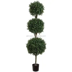 Cheap Indoor And Outdoor UV Resistant Fire Retardant Artificial Topiary Ball Boxwood Plants Buxus Spiral Topiary Cedar Trees