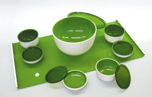 Elegant 5 Pieces Pure White Acrylic Mixing <b>Bowl</b> <b>Set</b> With Tray - Product Image 2