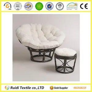 Подушка для стула с подогревом цвета слоновой кости Papasan, подушка из искусственного меха