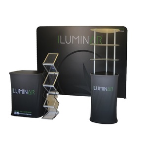 Stand Espositivo Portatile Riutilizzabile in Tessuto Tensionato per Fiere, Struttura in Alluminio 3x3m Modulare Senza Attrezzi - Product Image 1