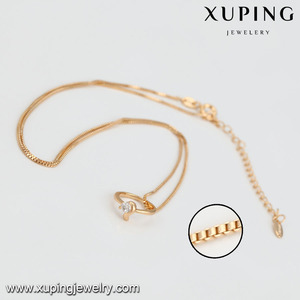 Collar de joyería de oro saudita, sortija de piedra de circón blanco, joya chapada en oro, collar de joyería 44137 - Product Image 4
