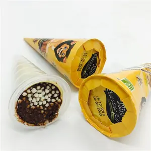 Ice Cream Cone Shape Cup Crispy Rice Chocolates With Biscuit