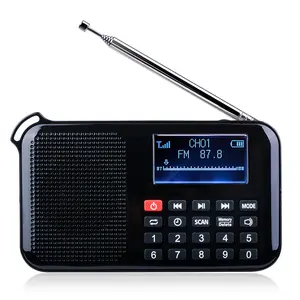 Portable Digital SD card MP3 player solar FM radio built-in power bank