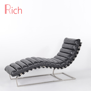 Sillas de cuero para sala de estar, silla reclinable con correa de cuero tapizado, diseño moderno