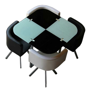 Tecnología Avanzada negro vidrio templado <span class=keywords><strong>mesa</strong></span> <span class=keywords><strong>de</strong></span> <span class=keywords><strong>comedor</strong></span> <span class=keywords><strong>y</strong></span> <span class=keywords><strong>sillas</strong></span> conjuntos con la mejor calidad - Product Image 5