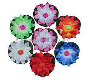 Mor çin isteyen yüzen ipek Lotus çiçeği su fenerler Tealight ile - Product Image 5