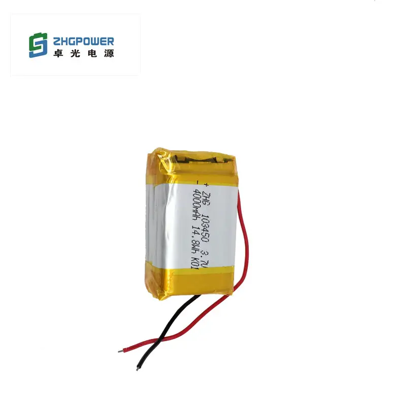 103450 3.7 v 4000 mah şarj edilebilir lityum polimer pil paketi