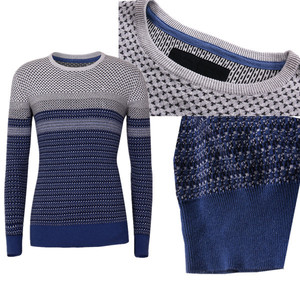 Hombre cuello redondo acrílico algodón <span class=keywords><strong>jersey</strong></span> <span class=keywords><strong>jacquard</strong></span> suéter de <span class=keywords><strong>punto</strong></span> con manga larga - Product Image 3