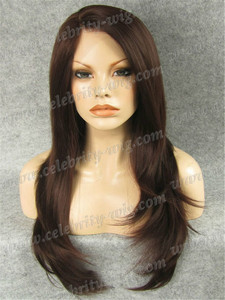 élégant joli cuivré longue cheveux ondés résistant à la chaleur perruque lace front synthétique <span class=keywords><strong>suisse</strong></span> lace - Product Image 2
