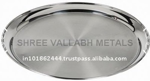 Plateau de Service alimentaire rond en acier inoxydable - Product Image 2