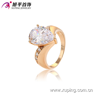 13193 Xuping 18K color oro elegante anillo de <span class=keywords><strong>compromiso</strong></span> estilo pavé de joyas con <span class=keywords><strong>solitario</strong></span> para mujeres - Product Image 1