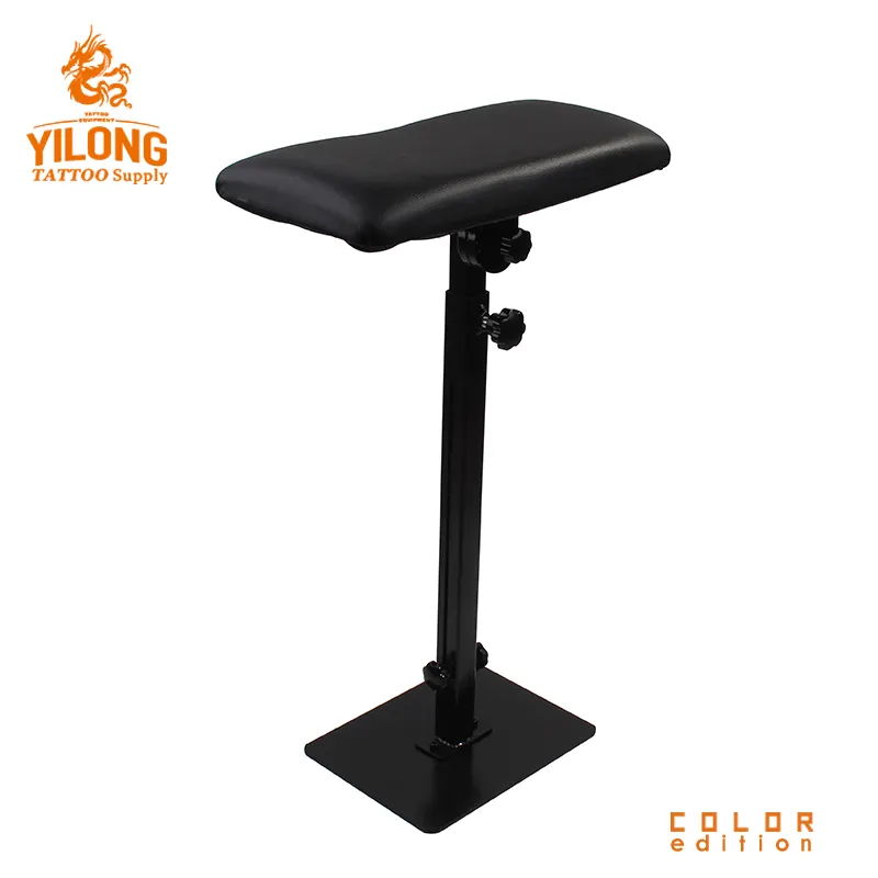 Yilong китайский производитель, черный новый дизайн, квадратный нижний подлокотник для рук, портативный регулируемый подлокотник для татуировок