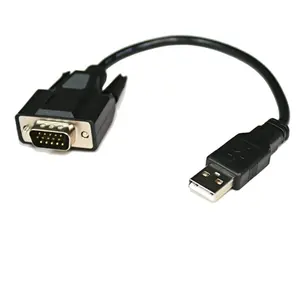 Hochwertiges geflochtenes abgeschirmtes USB A-Stecker-Stecker-DB15-VGA-Konverterkabel