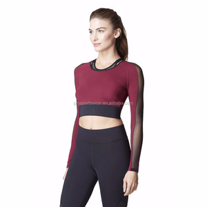 <strong>Ladies</strong> Long Sleeve Crop Top Fitness Gym Sports Wear Fashion Girl <strong>Clothing</strong> for Sports Yoga - Product Image 5