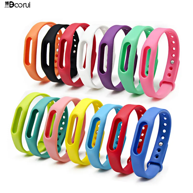 BOORUI Colorful Miband Strap Silicone Wearable mi band 1s strap smart accessories Replacement wrist strap for xiaomi miband