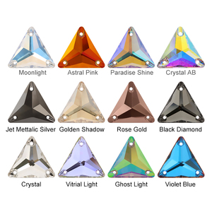 Xichuan fantaisie en forme de Triangle 12/16/22mm brillant 12 couleurs coudre <span class=keywords><strong>sur</strong></span> cristal ab pierres verre Strass artisanat déco vêtements robe vêtement - Product Image 3