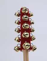 Wooden Baby Hand Bell Percussion with 21 Sleigh Bells-Musical Toy for Kids