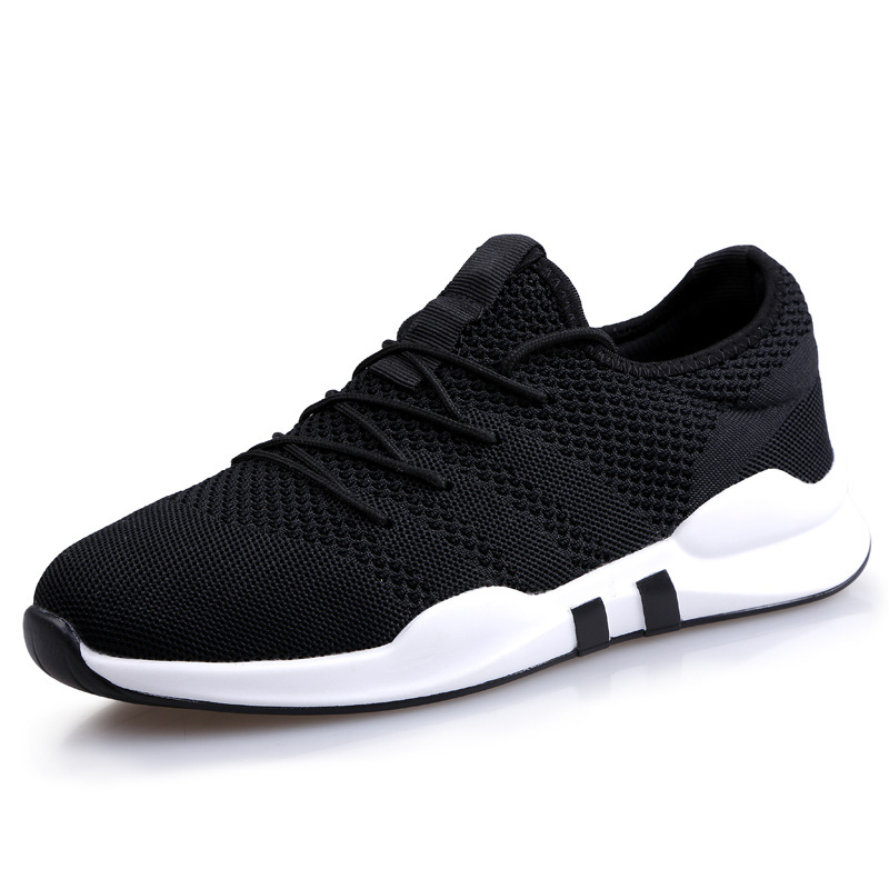 Мужская Летняя обувь, новинка 2017, вязаные дышащие холщовые туфли на плоской подошве