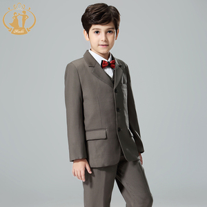 Agile Élégant Enfants Vêtements Ensemble 100% Polyester Enfant Costume Marron Couleur Enfants Garçon Vêtements Ensemble - Product Image 3