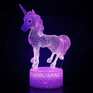 Tocco di colore 3d <span class=keywords><strong>Lampada</strong></span> Illusion Ha Condotto La Luce di Notte del USB <span class=keywords><strong>Lampada</strong></span> Da Tavolo per I Bambini Del Bambino Scherza il Regalo Camera Da Letto Comodino Cavallo Unicorno - Product Image 3