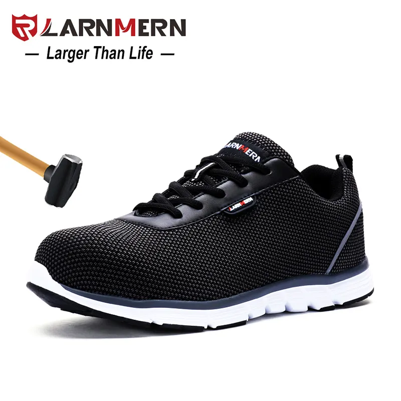 Антистатические защитные ботинки Larnmern, легкие дышащие светоотражающие защитные ботинки со стальным носком для строительной защитной обуви