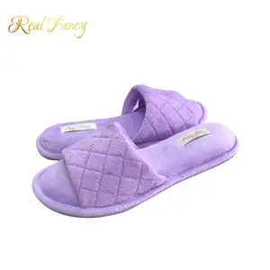 Good Quality Wholesale TPR Sole New Designs ladies Velour Cotton Slippers