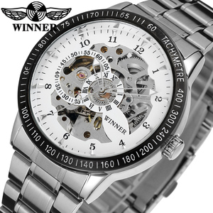 Reloj de Pulsera T-winner de Alta Calidad, Top 10, Marca Personalizada, Automático, Esqueleto, Acero Negro, OEM, para Hombre - Product Image 5