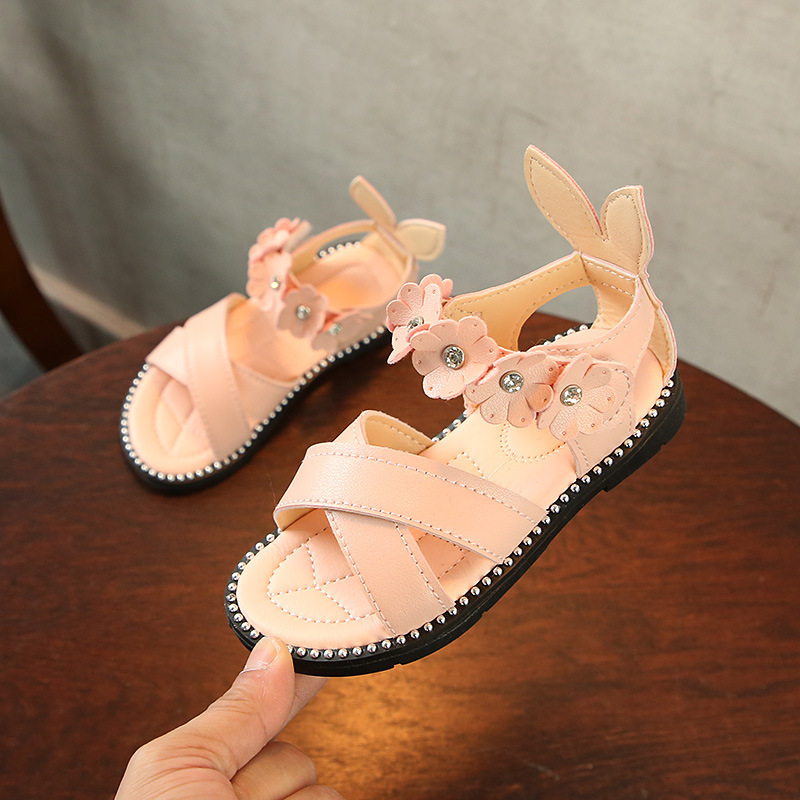 New arrival cute flower princess kids sandals shoes