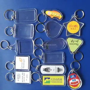 Haute Qualité blanc acrylique <span class=keywords><strong>porte</strong></span>-clés peut <span class=keywords><strong>mettre</strong></span> à l'intérieur imprimé <span class=keywords><strong>photo</strong></span> - Product Image 1