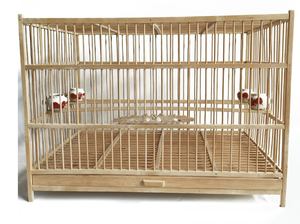 Toptan ucuz bambu kuş kafesi dikdörtgen ahşap kafes katı desen ve düğme kapatma ile günlük kullanım Birdhouse - Product Image 4