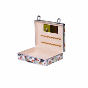 Cassa del treno della signora trucco <span class=keywords><strong>porta</strong></span> <span class=keywords><strong>gioielli</strong></span> cosmetici in PVC custodia con specchio in alluminio <span class=keywords><strong>porta</strong></span> spazzola - Product Image 5