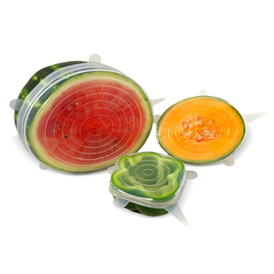 OEM nuevo 6 Unids/set Tapas elásticas de silicona reutilizables Cubierta de alimentos de cocina Envolturas Horno de <span class=keywords><strong>microondas</strong></span> Seguro Tapas de vacío sin BPA <span class=keywords><strong>para</strong></span> botella de lata - Product Image 2