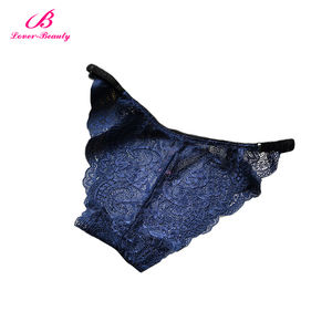 No moq floral LACE Navy satén sexy Tanga bragas transparentes - Product Image 4