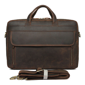 Borsa per Laptop in Pelle Premium Crazy Horse da 17 Pollici, Borsa Messenger in Vera Pelle da Uomo, Grande Borsa in Stile Cowboy, Valigetta in Pelle - Product Image 3