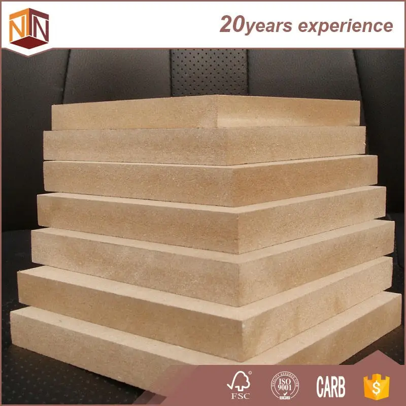 Atacado plain mdf placa 18mm de espessura da grande fábrica mdf na china