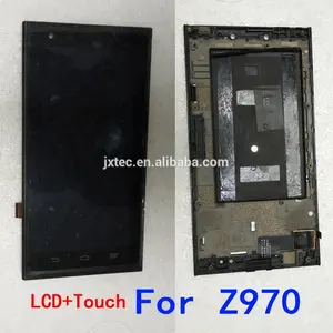 شاشة LCD عالية الجودة الجمعية الهاتف المحمول LCD مع محول الأرقام بشاشة تعمل بلمس ل ZTE Z970