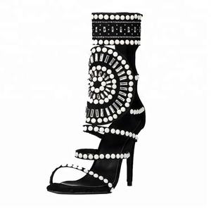 <span class=keywords><strong>Sandali</strong></span> Gladiatore Sexy da <span class=keywords><strong>Donna</strong></span> con <span class=keywords><strong>Tacco</strong></span> a Spillo e Perle, Tendenza Moda 2024 - Product Image 4