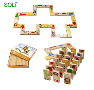 Puzzle en <span class=keywords><strong>bois</strong></span> d'<span class=keywords><strong>animaux</strong></span> de 120 pièces, jouets de dominos pour enfants - Product Image 6