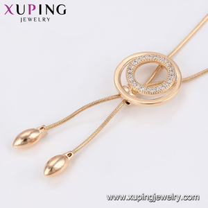 Collana con Pendente a Doppio Cerchio in Oro 18k, Design Elegante per Gioielleria xuping 44319 - Product Image 4