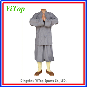 Gros coton han vêtements kungfu de Shaolin moine bouddhiste uniformes bouddhisme kungfu robes - Product Image 6