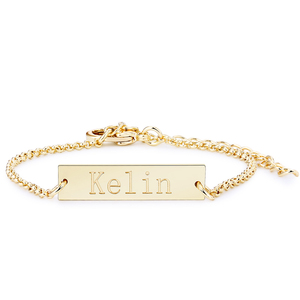 Custom 25*6 mm Baby Bar <strong>Bracelet</strong> Engraved Name <strong>Bracelets</strong> Personalized <strong>Initial</strong> Letter <strong>Bracelet</strong> for Baby Child - Product Image 1