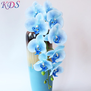 Piante di orchidea Laser all'ingrosso di alta qualità 9 testa di plastica pu orchidee artificiali piante <span class=keywords><strong>per</strong></span> vaso da sposa cymbidium orchid