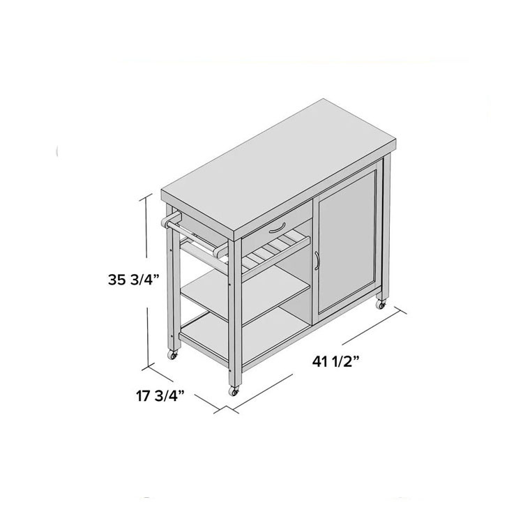 Exquisite wooden kitchen serving cart restaurant trolley