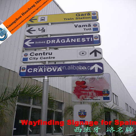 Aluminum Way Finding Signage Outdoor Directory Wayfinding Sign